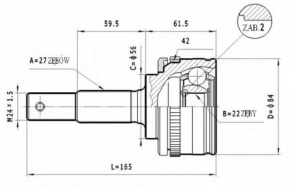 Шарнирный комплект, приводной вал STATIM C.511