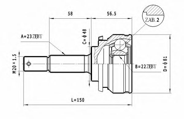 Шарнирный комплект, приводной вал STATIM C517