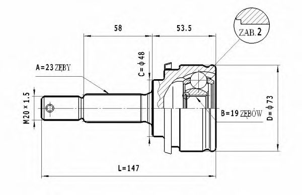 Шарнирный комплект, приводной вал STATIM C519