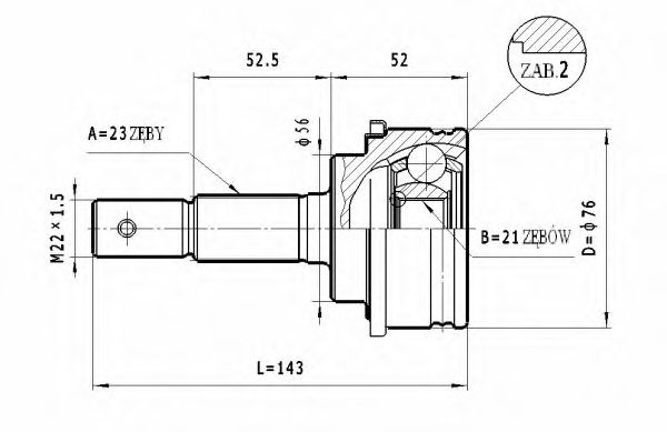 Шарнирный комплект, приводной вал STATIM C.570