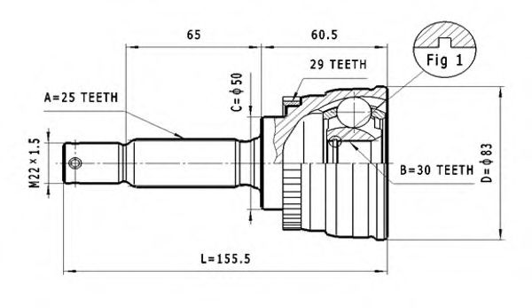 Шарнирный комплект, приводной вал STATIM C.626