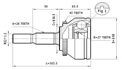 Шарнирный комплект, приводной вал STATIM C.387