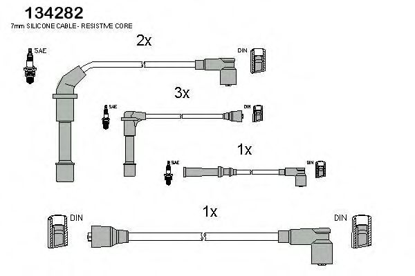 Комплект проводов зажигания HITACHI 134282