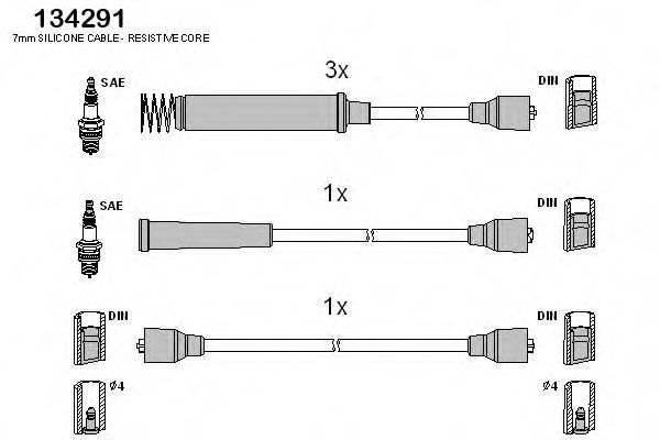 Комплект проводов зажигания HITACHI 134291