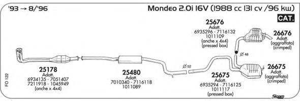 Система выпуска ОГ SIGAM FO122