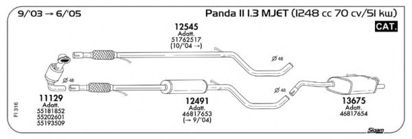 Система выпуска ОГ SIGAM FI316