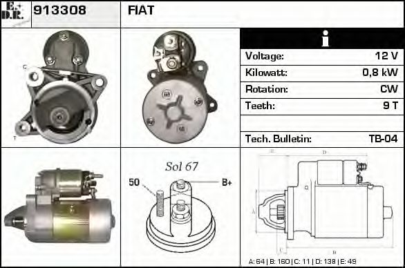 Стартер EDR 913308