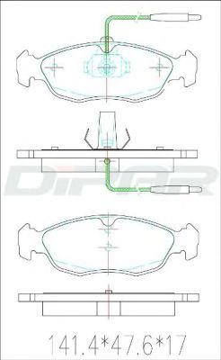 Комплект тормозных колодок, дисковый тормоз DITAS DFB2708