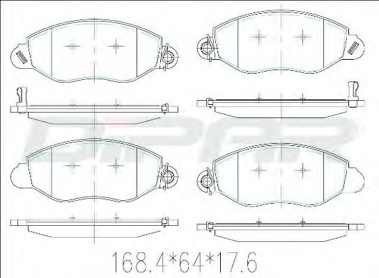 Комплект тормозных колодок, дисковый тормоз DITAS DFB3422