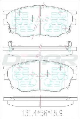 Комплект тормозных колодок, дисковый тормоз DITAS DFB6319
