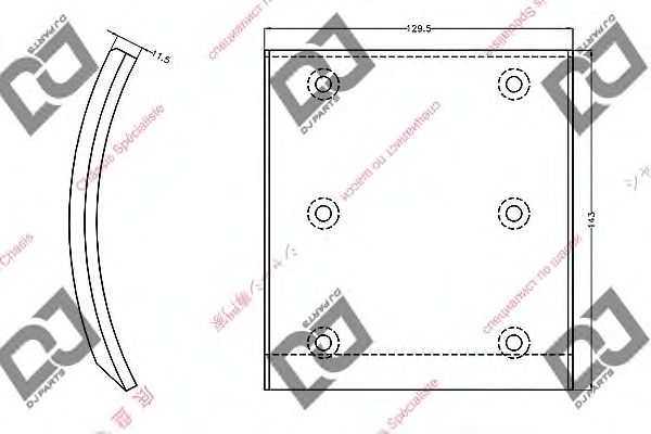 Тормозные колодки, барабанный тормоз DJ PARTS BL1018