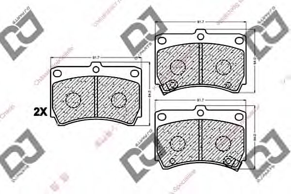 Комплект тормозных колодок, дисковый тормоз DJ PARTS BP1027