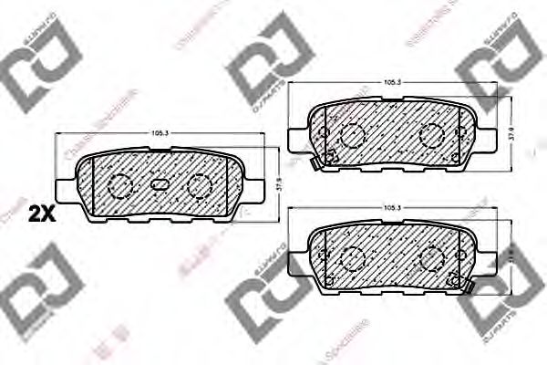 Комплект тормозных колодок, дисковый тормоз DJ PARTS BP1031