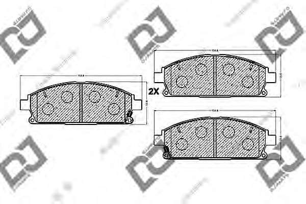 Комплект тормозных колодок, дисковый тормоз DJ PARTS BP1034