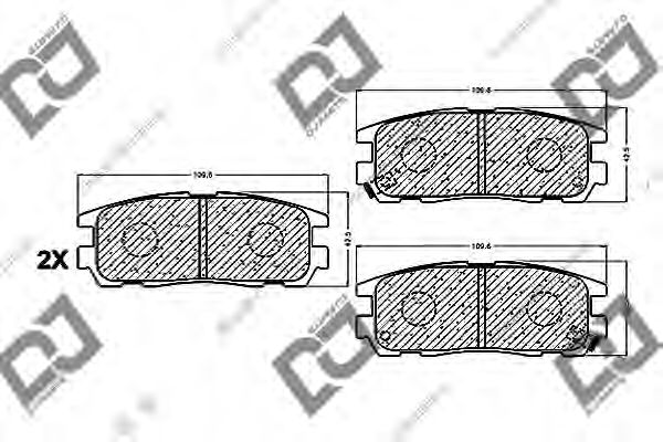 Комплект тормозных колодок, дисковый тормоз DJ PARTS BP1053
