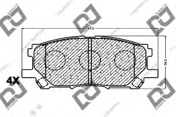 Комплект тормозных колодок, дисковый тормоз DJ PARTS BP1074