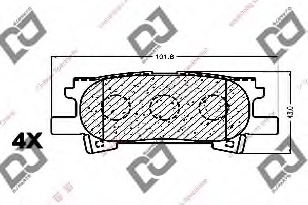 Комплект тормозных колодок, дисковый тормоз DJ PARTS BP1075