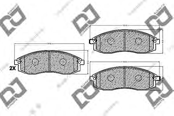 Комплект тормозных колодок, дисковый тормоз DJ PARTS BP1076