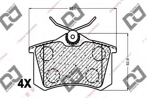 Комплект тормозных колодок, дисковый тормоз DJ PARTS BP1190