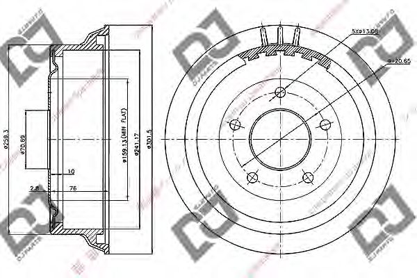 Тормозной барабан DJ PARTS BR1001