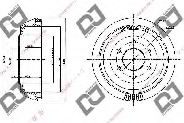Тормозной барабан DJ PARTS BR1004
