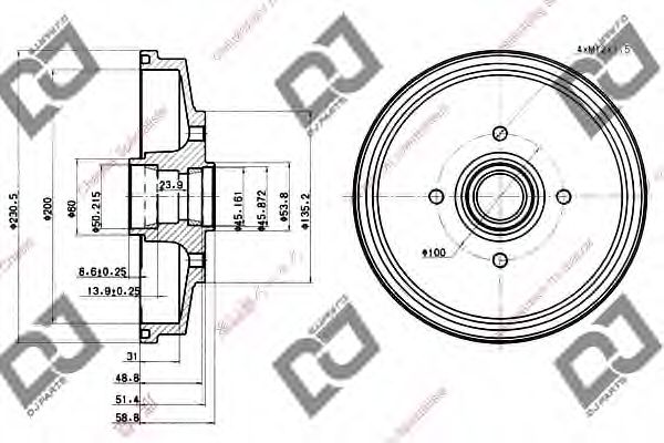 Тормозной барабан DJ PARTS BR1022