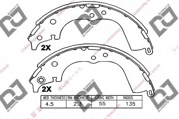 Комплект тормозных колодок DJ PARTS BS1012