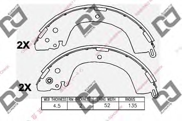 Комплект тормозных колодок DJ PARTS BS1014