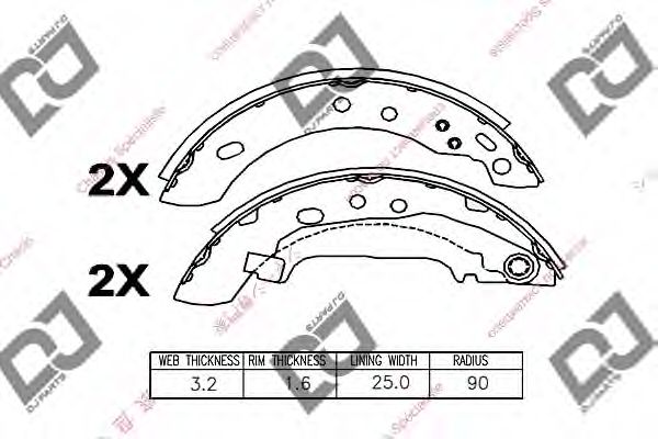 Комплект тормозных колодок DJ PARTS BS1126