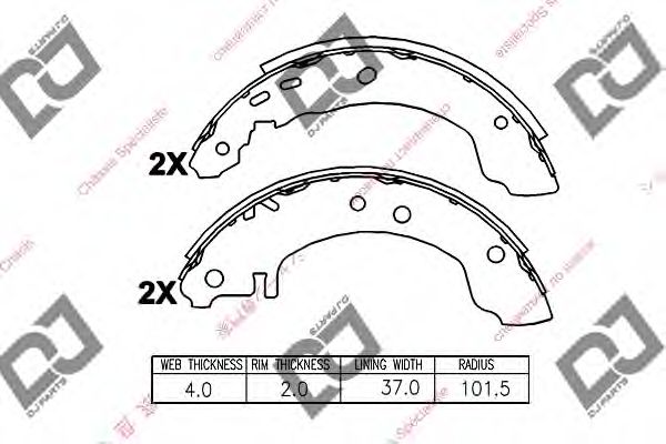 Комплект тормозных колодок DJ PARTS BS1127