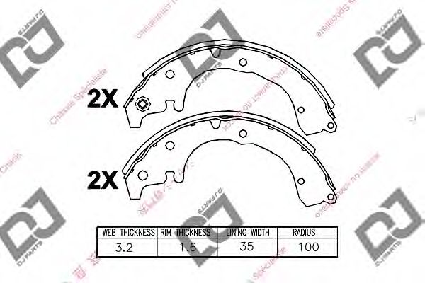 Комплект тормозных колодок DJ PARTS BS1128