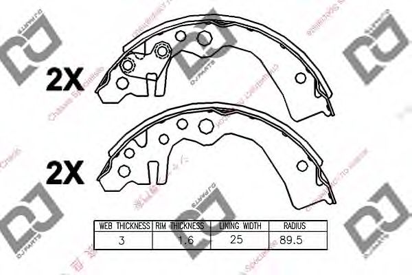 Комплект тормозных колодок DJ PARTS BS1129