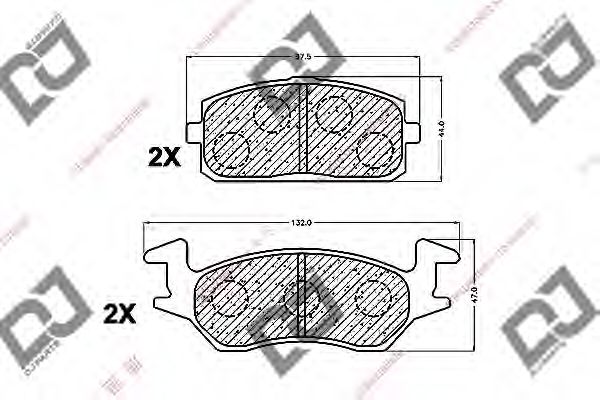 Комплект тормозных колодок, дисковый тормоз DJ PARTS BP1197