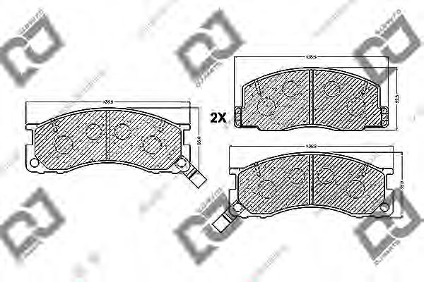 Комплект тормозных колодок, дисковый тормоз DJ PARTS BP1144