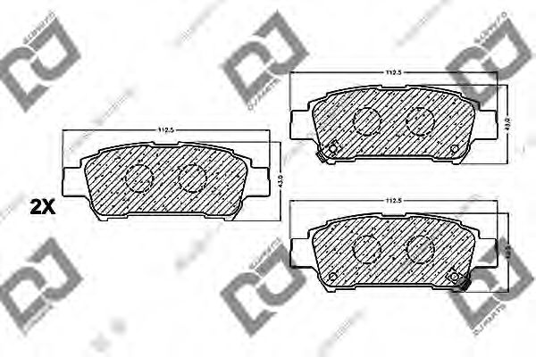 Комплект тормозных колодок, дисковый тормоз DJ PARTS BP1146