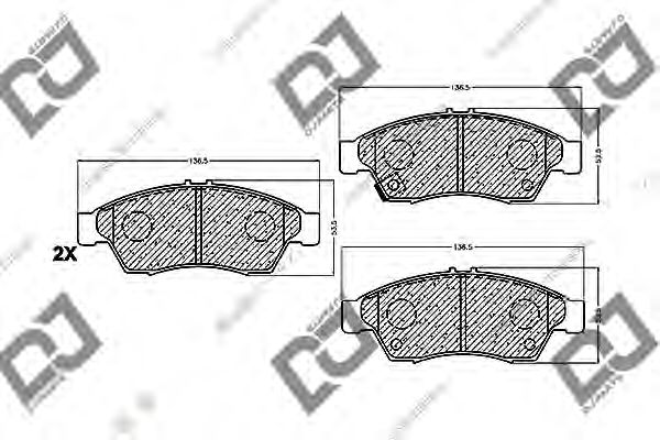 Комплект тормозных колодок, дисковый тормоз DJ PARTS BP1167