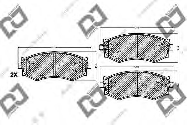 Комплект тормозных колодок, дисковый тормоз DJ PARTS BP1201