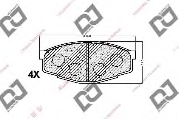 Комплект тормозных колодок, дисковый тормоз DJ PARTS BP1209