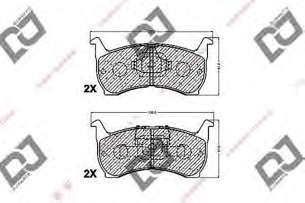 Комплект тормозных колодок, дисковый тормоз DJ PARTS BP1256