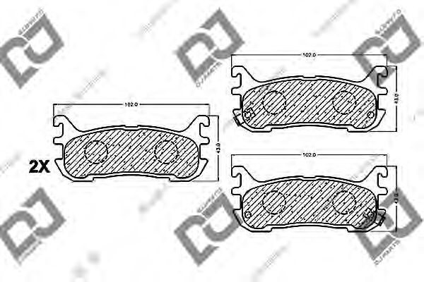 Комплект тормозных колодок, дисковый тормоз DJ PARTS BP1262