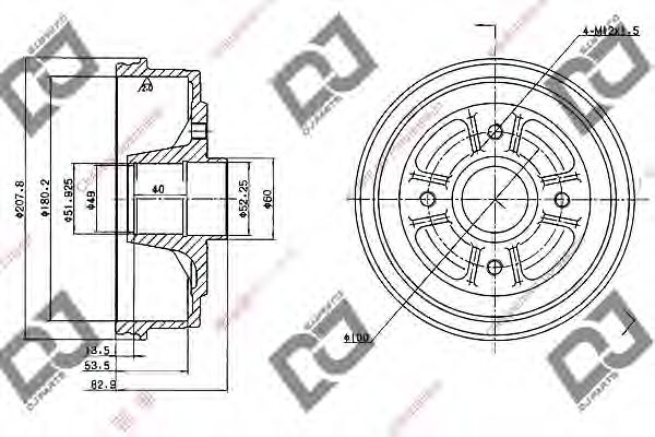 Тормозной барабан DJ PARTS BR1042