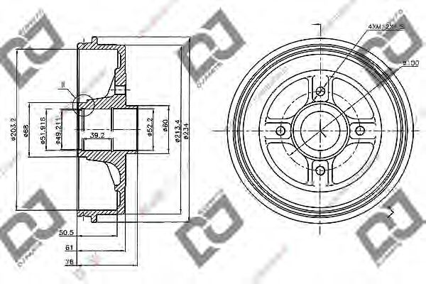 Тормозной барабан DJ PARTS BR1045