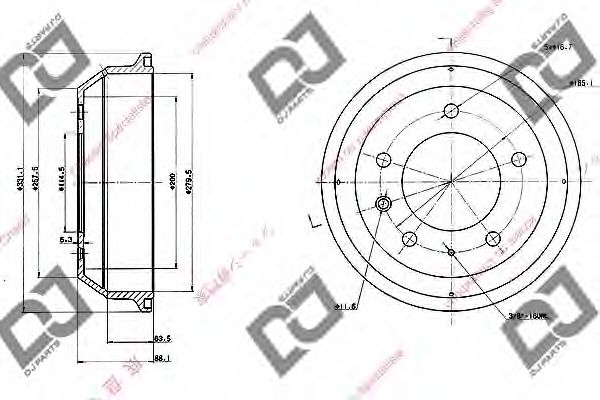 Тормозной барабан DJ PARTS BR1051