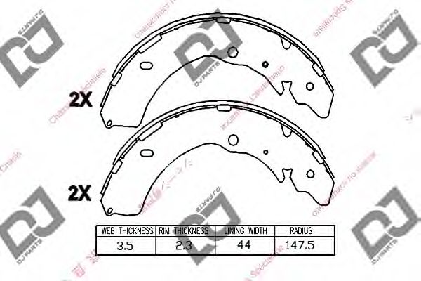 Комплект тормозных колодок DJ PARTS BS1324