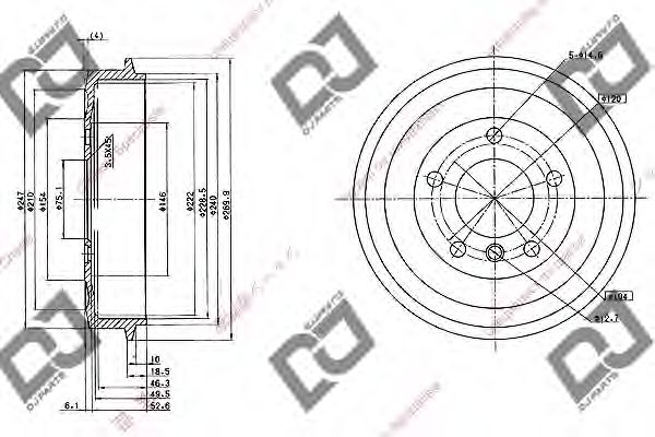 Тормозной барабан DJ PARTS BR1048