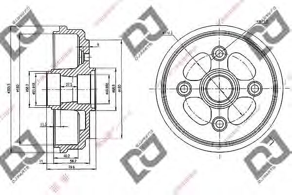 Тормозной барабан DJ PARTS BR1055