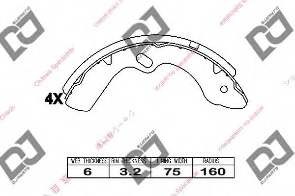 Комплект тормозных колодок DJ PARTS BS1029