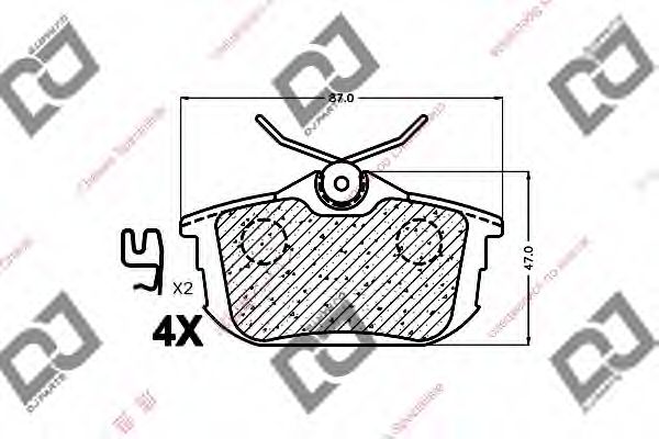 Комплект тормозных колодок, дисковый тормоз DJ PARTS BP1265