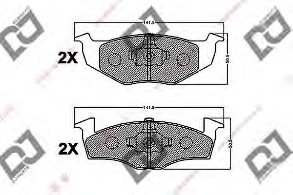 Комплект тормозных колодок, дисковый тормоз DJ PARTS BP1268