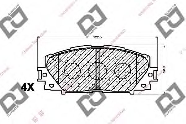 Комплект тормозных колодок, дисковый тормоз DJ PARTS BP1301